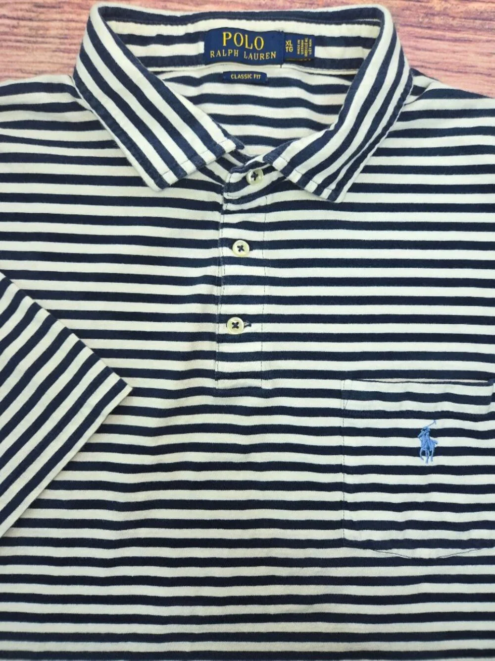Polo Ralph Lauren Classic Fit Navy Striped Polo XL